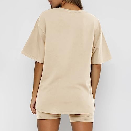 Plus Size Dress Cover up Women's Solid Round Neck Short Sleeve Shorts Sporty Set Board Shorts|B0DGKP134G